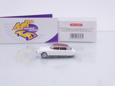 Preview: Wiking 0807 13 # Citroën ID 19 Limousine Baujahr 1957-69 " weiß-rubinrot " 1:87