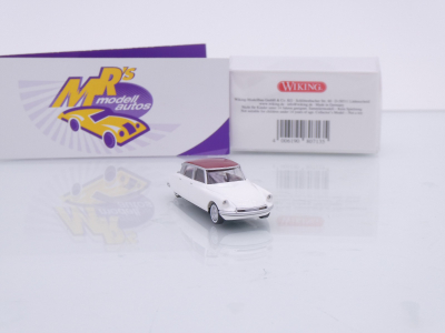 Preview: Wiking 0807 13 # Citroën ID 19 Limousine Baujahr 1957-69 " weiß-rubinrot " 1:87