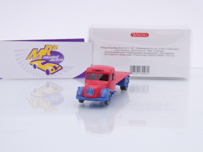 Wiking 0855 08 # Magirus S 7500 Flachpritschen-LKW Baujahr 1955-57 " rot-blau " 1:87