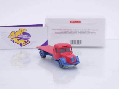 Preview: Wiking 0855 08 # Magirus S 7500 Flachpritschen-LKW Baujahr 1955-57 " rot-blau " 1:87