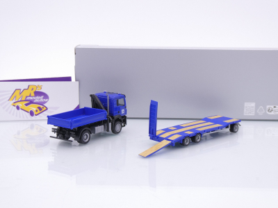 Preview: Herpa 960045 # MAN TGS NN Dreiseitenkipper + Kran mit TU3 Anhänger " Hoch Tief " 1:87