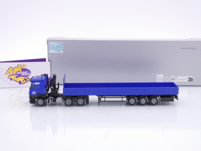 Preview: Herpa 960038 # Mercedes-Benz Arocs Pritschen-Sattelzug + Kran " Hoch Tief " 1:87
