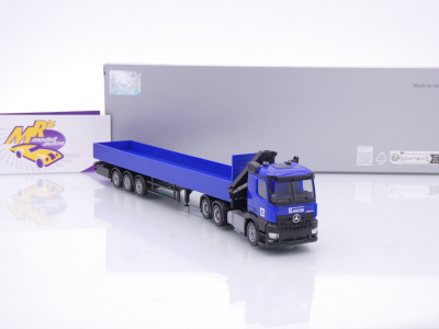 Preview: Herpa 960038 # Mercedes-Benz Arocs Pritschen-Sattelzug + Kran " Hoch Tief " 1:87