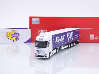 Herpa 319362 # Mercedes-Benz Actros Gardinenplanen-Sattelzug " Schmidt Gevelsberg " 1:87