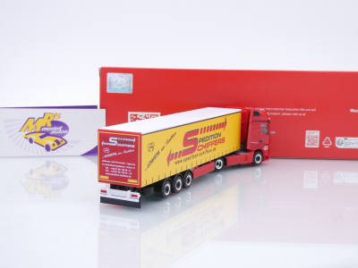 Preview: Herpa 319218 # Mercedes-Benz Actros Gigaspace Gardinenplanen-Sattelzug " Spedition Schiffers " 1:87