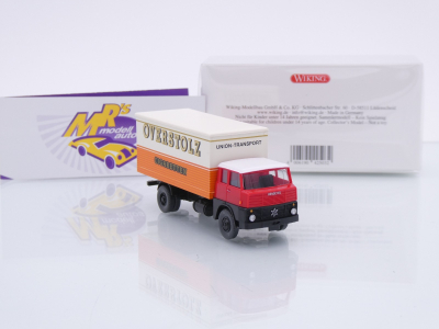 Preview: Wiking 0425 03 # Henschel HS 14/16 Koffer-LKW Baujahr 1961-65 " Union Transport / Overstolz Cigaretten " 1:87