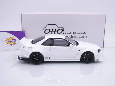 Preview: Ottomobile OT1135 # Nissan Skyline R34 GT-R KRC Body Kit Baujahr 2019 " Perlweiß  " 1:18