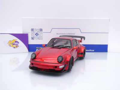 Solido S1807510 # Porsche 911 (964) RWB Rauh-Welt Baujahr 2020 " Candyrotmetallic " 1:18