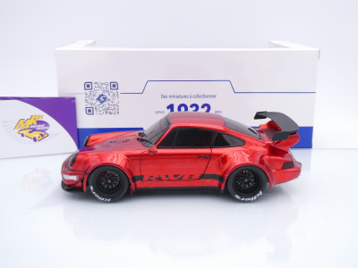 Preview: Solido S1807510 # Porsche 911 (964) RWB Rauh-Welt Baujahr 2020 " Candyrotmetallic " 1:18