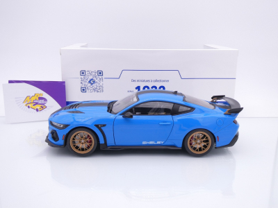 Preview: Solido S1813802 # Ford Mustang Shelby Super Snake Baujahr 2024 " blau-schwarz " 1:18