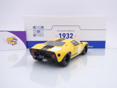 Preview: Solido S1803011 # Ford GT40 MK1 Baujahr 1968 " gelb + schwarze Streifen " 1:18