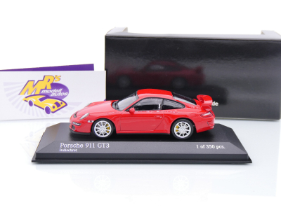 Preview: Minichamps 400065404 # Porsche 911 (997) GT3 Baujahr 2006 " indischrot " 1:43