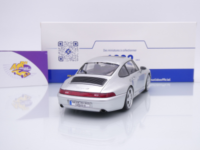 Preview: Solido S1810103 # Porsche 911 (993) 4S Coupe Baujahr 1996 " silbermetallic " 1:18