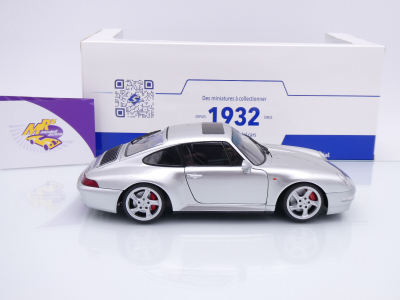 Preview: Solido S1810103 # Porsche 911 (993) 4S Coupe Baujahr 1996 " silbermetallic " 1:18