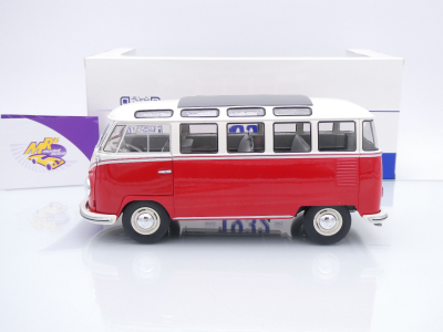 Preview: Solido S1813402 # VW Volkswagen T1 Sambabus Baujahr 1962 " rot-weiß " 1:18