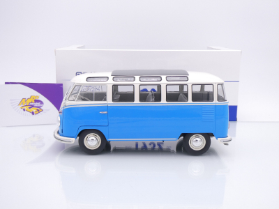 Preview: Solido S1813401 # VW Volkswagen T1 Samba Baujahr 1962 " blau-weiß " 1:18