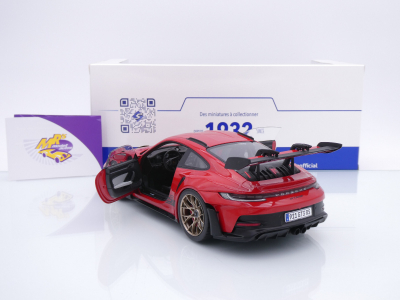 Solido S1812101 # Porsche 911 (992) GT3 RS Baujahr 2024 " rot-schwarz " 1:18