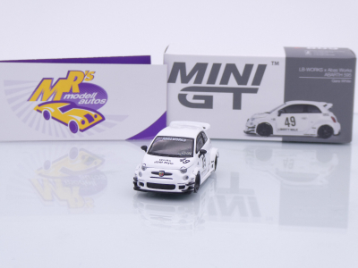TSM MINI GT MGT00809-L # Fiat Abarth 595 LB-Works X Abas Works #49 LHD " Gara White " 1:64