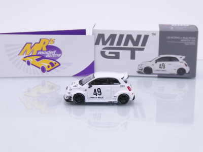 Preview: TSM MINI GT MGT00809-L # Fiat Abarth 595 LB-Works X Abas Works #49 LHD " Gara White " 1:64