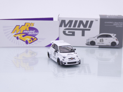 Preview: TSM MINI GT MGT00809-L # Fiat Abarth 595 LB-Works X Abas Works #49 LHD " Gara White " 1:64