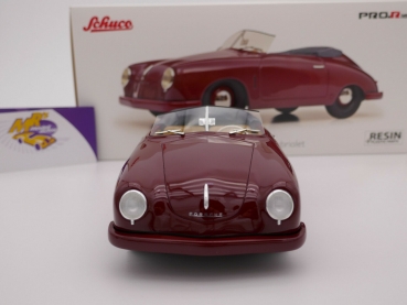 Preview: Schuco PRO.R18 00258 # Porsche 356 Gmünd Cabriolet (offen) " dunkelrot " 1:18