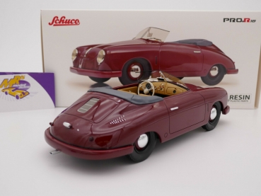 Preview: Schuco PRO.R18 00258 # Porsche 356 Gmünd Cabriolet (offen) " dunkelrot " 1:18