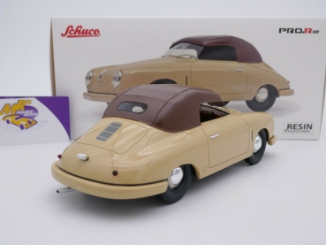 Preview: Schuco PRO.R18 00296 # Porsche 356 Gmünd Cabriolet (geschlossen) " beige " 1:18