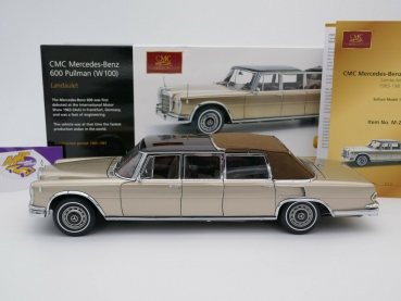 Preview: CMC M-217 # Mercedes Benz 600 Pullmann (W100) Landaulet Baujahr 1965-81 " goldmetallic " 1:18