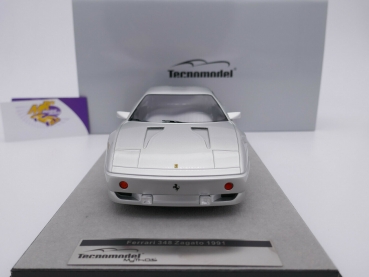 Preview: Tecnomodel TM18-131C # Ferrari 348 Zagato Baujahr 1991 " Nürburgring silber " 1:18