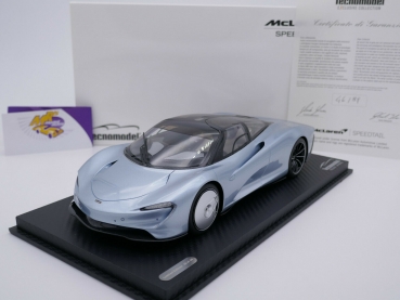 Tecnomodel TM18-EX08A # McLaren Speedtail Geneva Auto Show 2019 " icesilver " 1:18