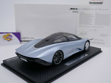 Preview: Tecnomodel TM18-EX08A # McLaren Speedtail Geneva Auto Show 2019 " icesilver " 1:18