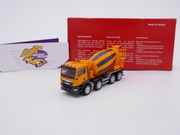 Herpa 314138 # MAN TGS NN Betonmischer 4achsig " kommunalorange-schwarz " 1:87
