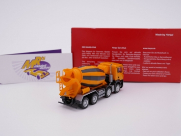 Preview: Herpa 314138 # MAN TGS NN Betonmischer 4achsig " kommunalorange-schwarz " 1:87
