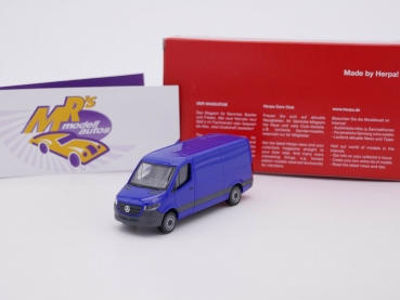 Herpa 096485 # Mercedes Benz Sprinter `18 Kasten Flachdach " ultramarinblau " 1:87