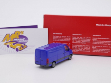 Preview: Herpa 096485 # Mercedes Benz Sprinter `18 Kasten Flachdach " ultramarinblau " 1:87