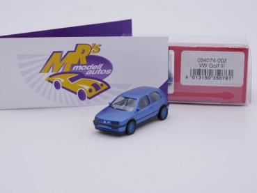 Herpa 034074-002 # Volkswagen Golf III VR6 Baujahr 1991 mit BBS Felgen " blaumetallic " 1:87