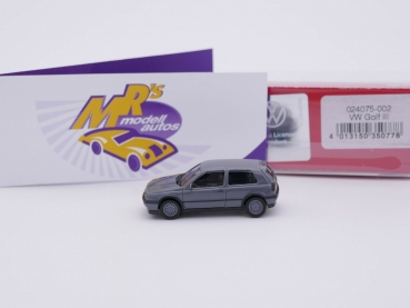 Preview: Herpa 024075-002 # Volkswagen Golf III VR6 Baujahr 1991 mit BBS Felgen " grau " 1:87
