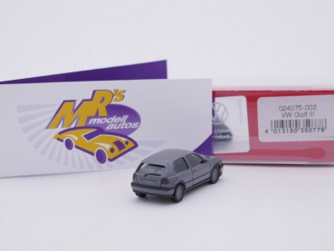 Preview: Herpa 024075-002 # Volkswagen Golf III VR6 Baujahr 1991 mit BBS Felgen " grau " 1:87