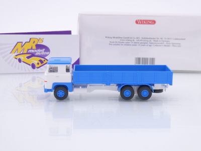 Preview: Wiking 0433 10 # Scania 111 LBT Hochbordpritschen-LKW 1975-80 " blau-weiß " 1:87