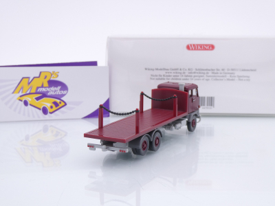 Preview: Wiking 0447 01 # Volvo F88 Rungenpritschen-LKW Baujahr 1965-70 " weinrot " 1:87