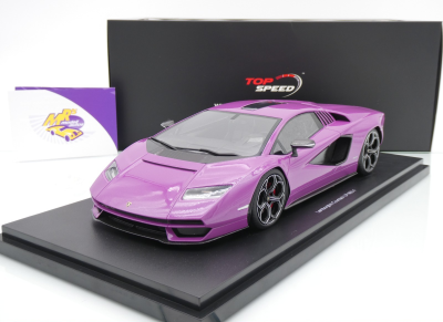 Top Speed TS0624 # Lamborghini Countach LPI 800-4 Baujahr 2023 " Viola 30th " 1:18