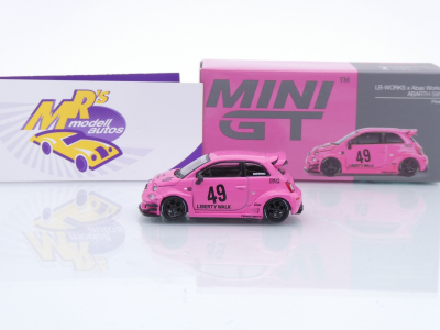 Preview: TSM MINI GT MGT00851-L # Fiat Abarth 595 LB-Works X Abas Works LHD " Pink " 1:64