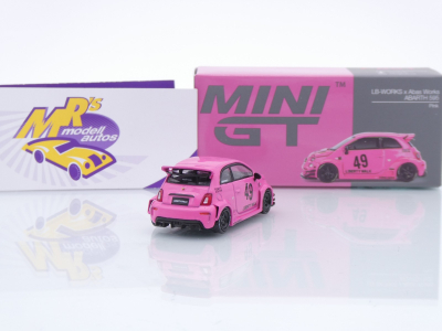 Preview: TSM MINI GT MGT00851-L # Fiat Abarth 595 LB-Works X Abas Works LHD " Pink " 1:64