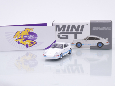 TSM MINI GT MGT00715-L # Porsche 911 (901) Carrera RS 2.7 LHD " weiß-blau " 1:64