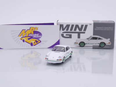 TSM MINI GT MGT00801-L # Porsche 911 (901) Carrera RS 2.7 LHD " weiß-grün " 1:64
