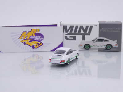 Preview: TSM MINI GT MGT00801-L # Porsche 911 (901) Carrera RS 2.7 LHD " weiß-grün " 1:64