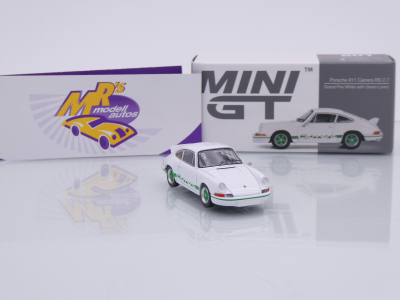 Preview: TSM MINI GT MGT00801-L # Porsche 911 (901) Carrera RS 2.7 LHD " weiß-grün " 1:64