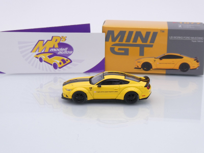Preview: TSM MINI GT MGT01077-L # Ford Mustang LB-Works Baujahr 2015 LHD " gelb-schwarz " 1:64
