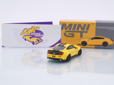 Preview: TSM MINI GT MGT01077-L # Ford Mustang LB-Works Baujahr 2015 LHD " gelb-schwarz " 1:64