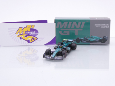 TSM Mini GT MGT00999-L # Aston Martin AMR24 F1 Bahrain GP 2024 " Fernando Alonso " 1:64
